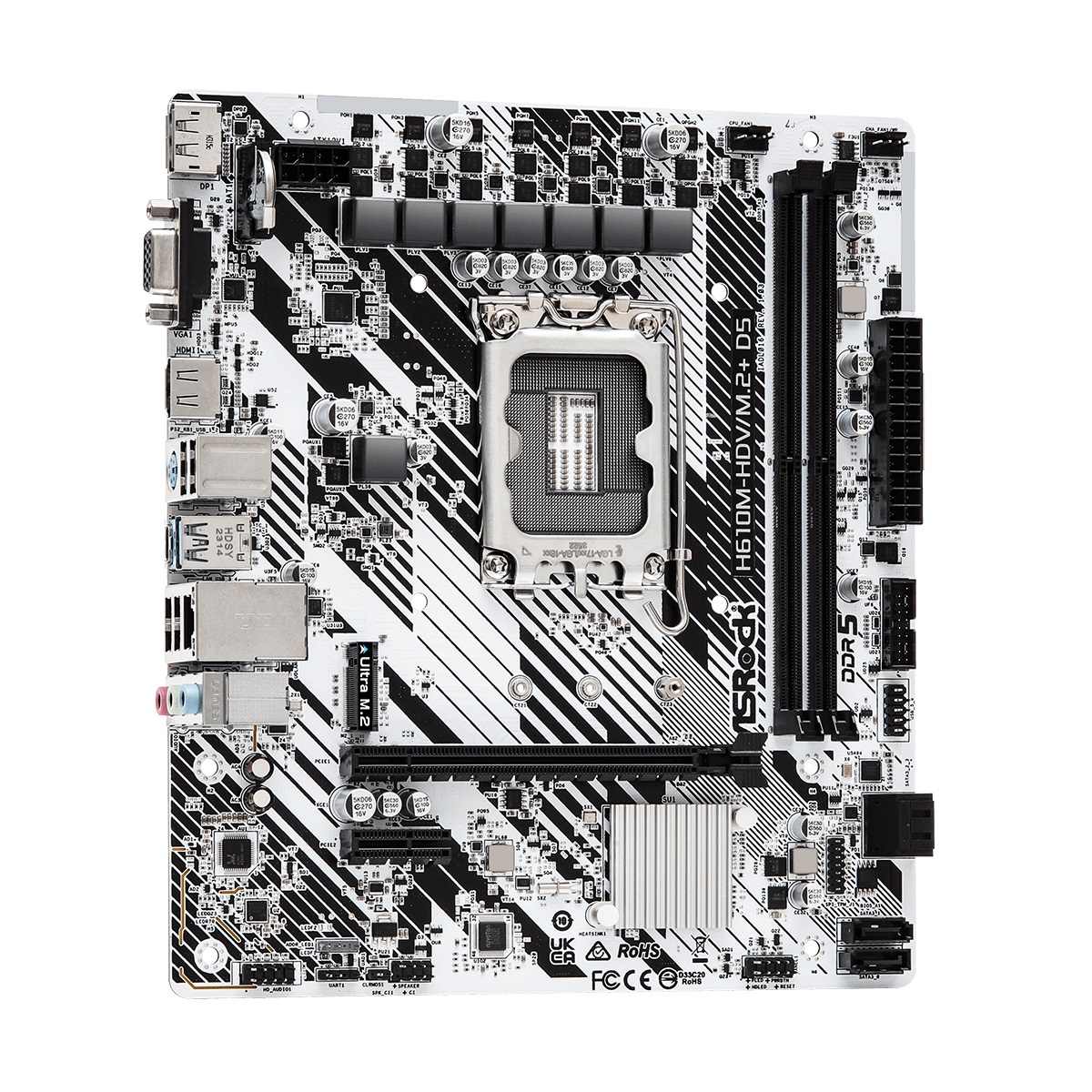 Материнская плата ASRock H610M-HDV M2+ D5 S-1700 H610 VGA DVI HDMI 2xPCI-E 2DDR5 M2 SATA3 — 4